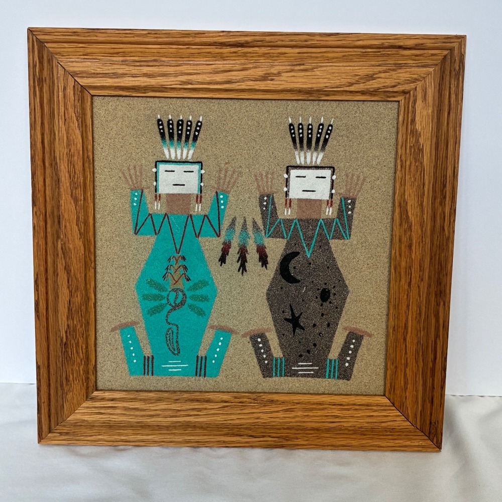Navajo Sand Painting Mother Earth Father Sky Indigenous Southwestern Tribal Folk